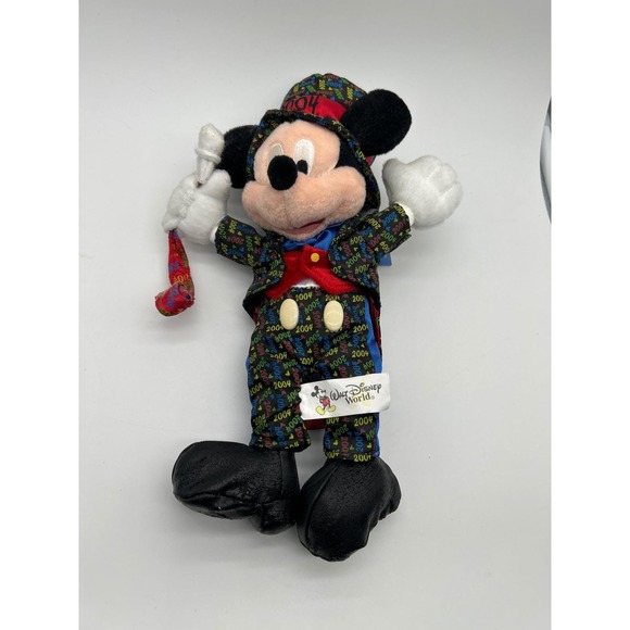 Disney World New Years Eve 2004 Mickey Mouse Plush Bean Bag Tuxedo with Tags